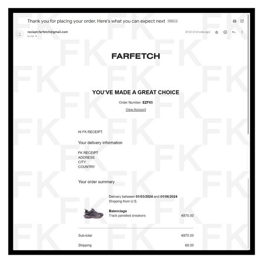 farfetch email receipt