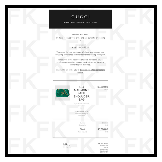 gucci email receipt