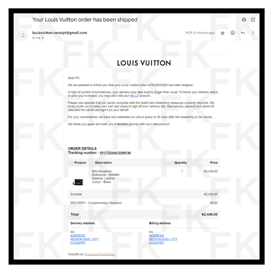 Louis vuitton email receipt