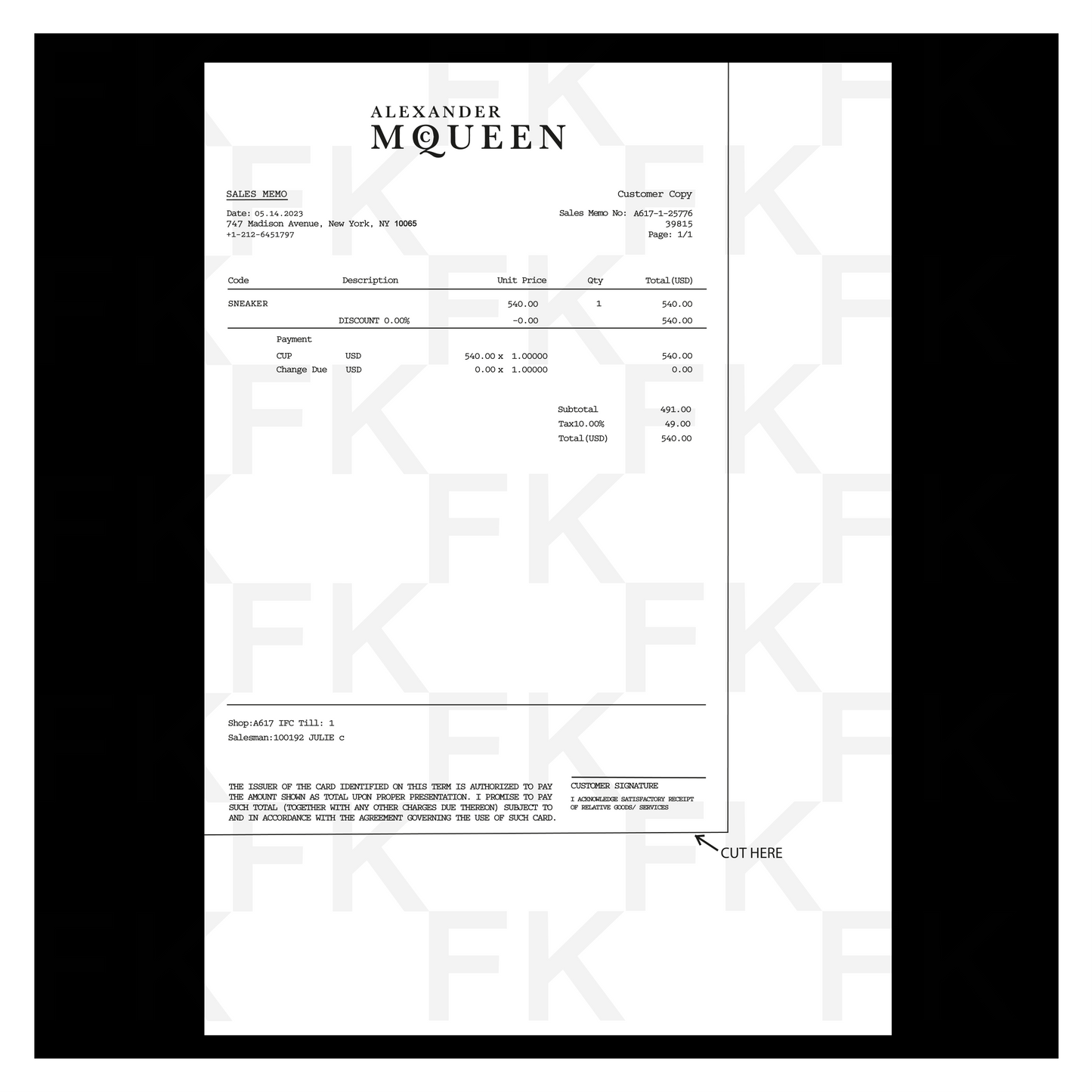 MQEEN PAPER RECEIPT