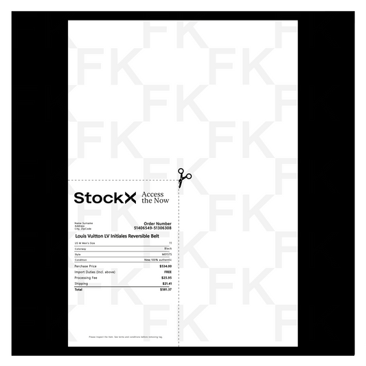 STOCKX NEW PAPER RECEIPT