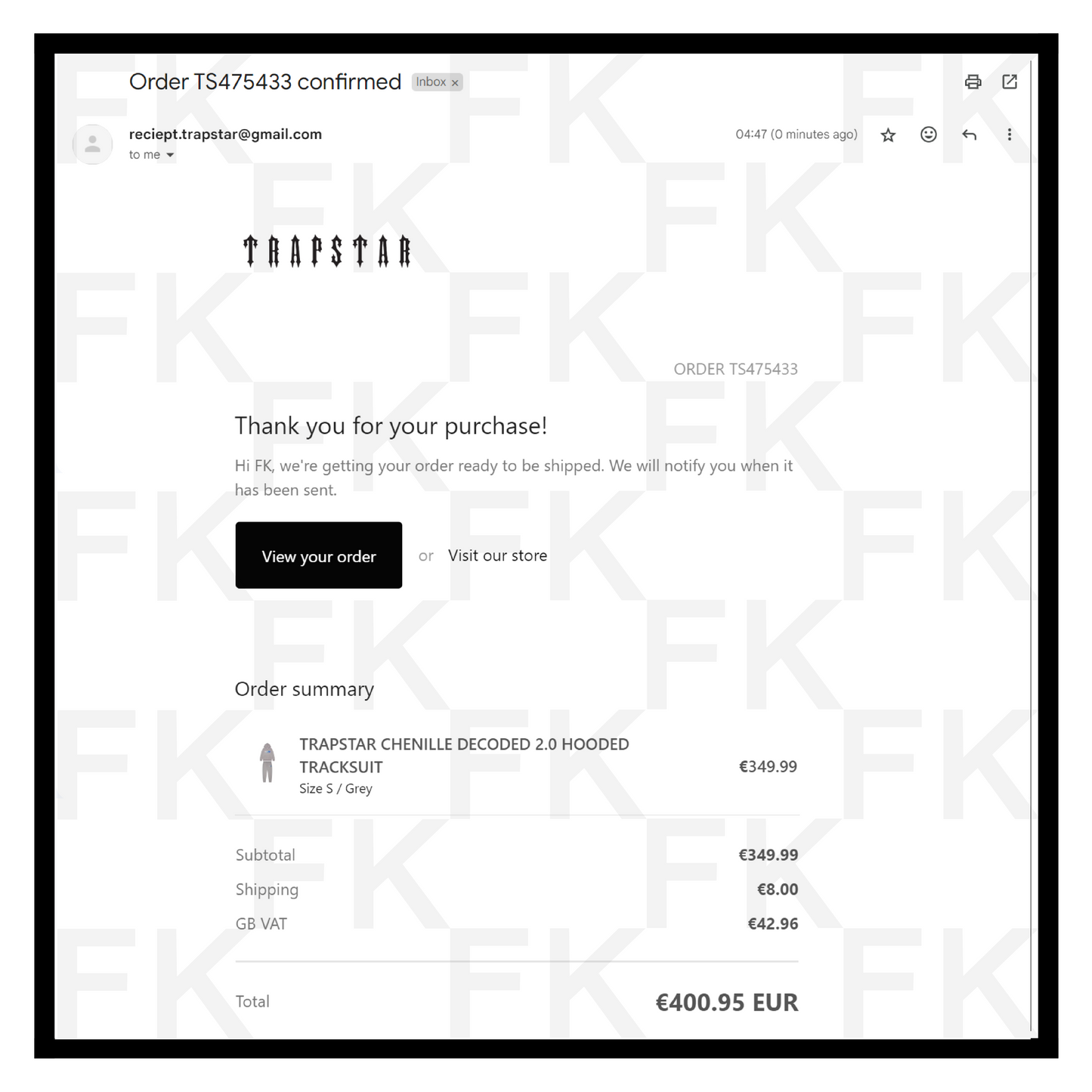 trapstar email receipt