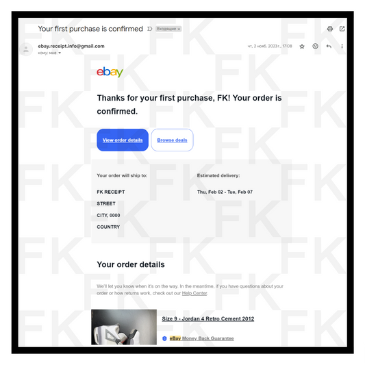 ebay email receipt